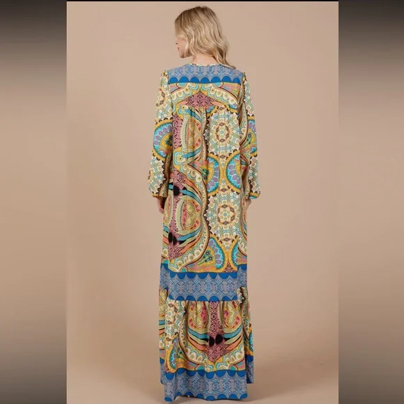 Bohemian Paisley Maxi Dress - Picture 5 of 6
